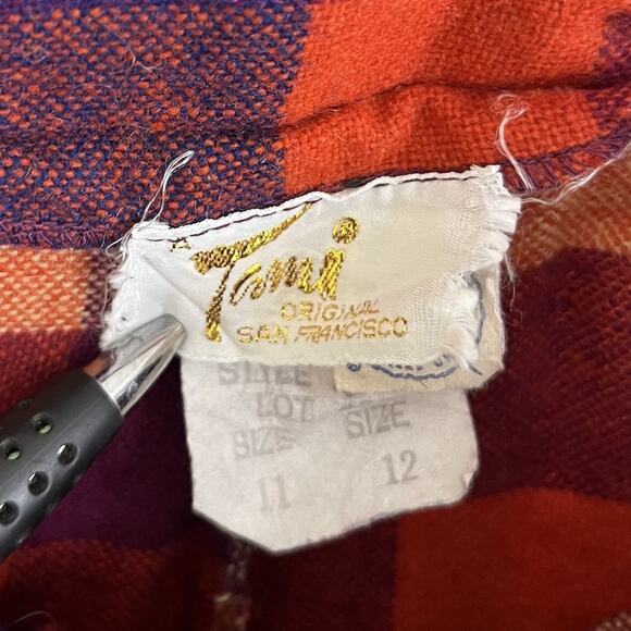 Tami San Fransisco Vintage 60s 70s Wool Plaid Pants Womens 11/12 High Rise - Picture 5 of 7